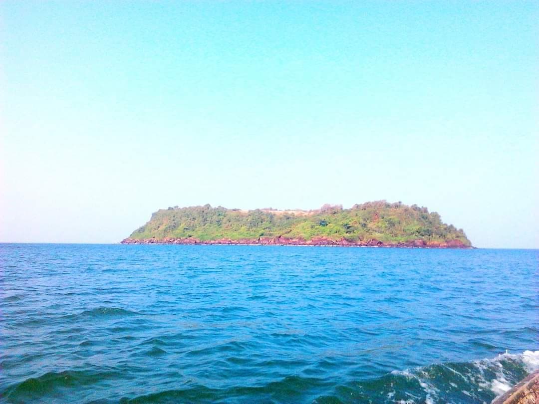 Basavaraja Durga island fort seen from a boat off the Honnavar coast